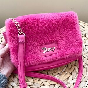 Juicy Couture fuzzy pink crossbody bag